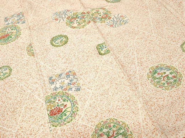 平和屋着物■上質な小紋　絵皿花鳥文　ますいわ屋扱い　正絹　逸品　CABL3318ev