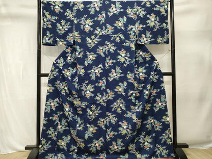 平和屋着物■上質な小紋　枝橘文　ロング丈　正絹　逸品　CABL3321ev
