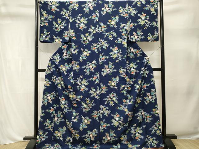 平和屋着物■上質な小紋　枝橘文　ロング丈　正絹　逸品　CABL3321ev