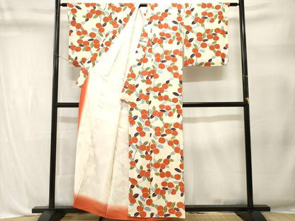 平和屋着物■上質な小紋　木の実枝葉文　正絹　逸品　CABL3323ev