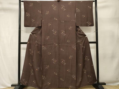 平和屋着物■上質な小紋　唐草花文　正絹　逸品　CABL3324ev