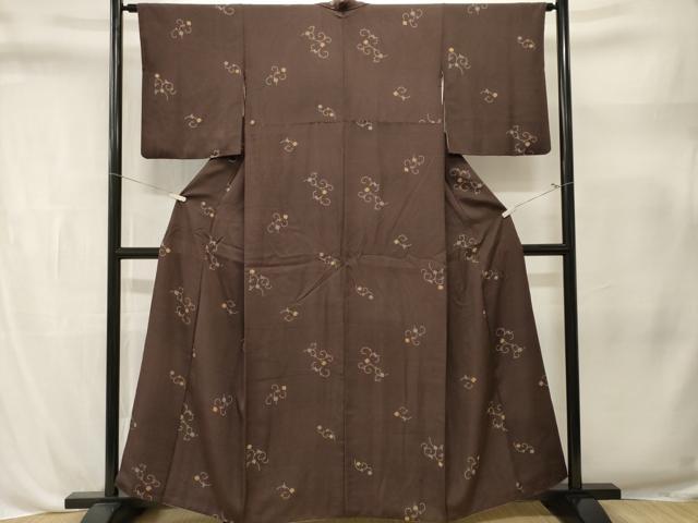 平和屋着物■上質な小紋　唐草花文　正絹　逸品　CABL3324ev