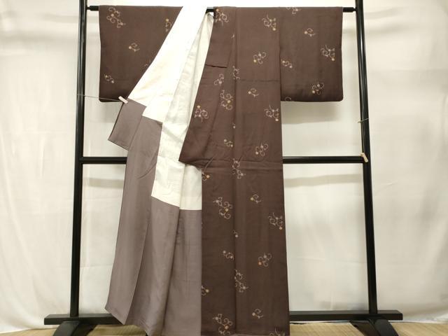 平和屋着物■上質な小紋　唐草花文　正絹　逸品　CABL3324ev