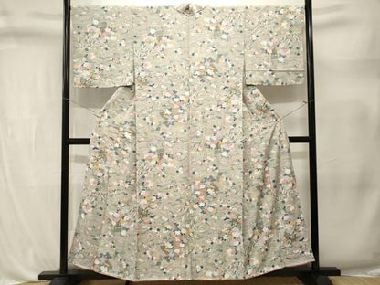 平和屋着物■上質な小紋　流水御所車松竹梅花文　金彩　正絹　逸品　CABL3327ev