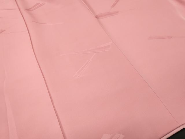 平和屋着物■上質な色無地　扇地紋　珊瑚色　正絹　逸品　CABL3330ev