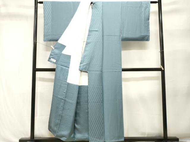 平和屋着物■上質な色無地　縞　立涌地紋　水浅葱色　やまと誂製　正絹　逸品　未使用　CABL3332ev