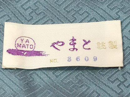 平和屋着物■上質な色無地　縞　立涌地紋　水浅葱色　やまと誂製　正絹　逸品　未使用　CABL3332ev