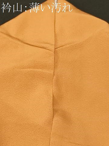 平和屋着物■上質な色無地　籠目地紋　柑子色　正絹　逸品　CABL3334ev