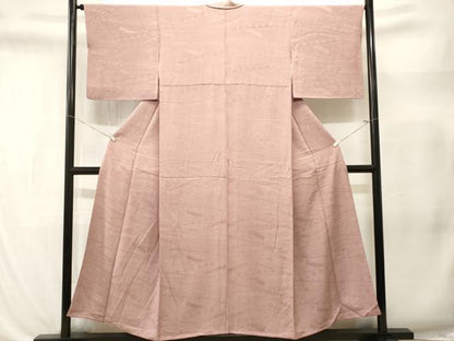 平和屋着物■上質な色無地　更紗花地紋　白茶色　正絹　逸品　CABL3335ev