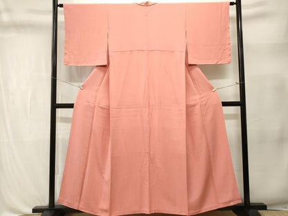 平和屋着物■上質な色無地　桃色　正絹　逸品　CABL3336ev