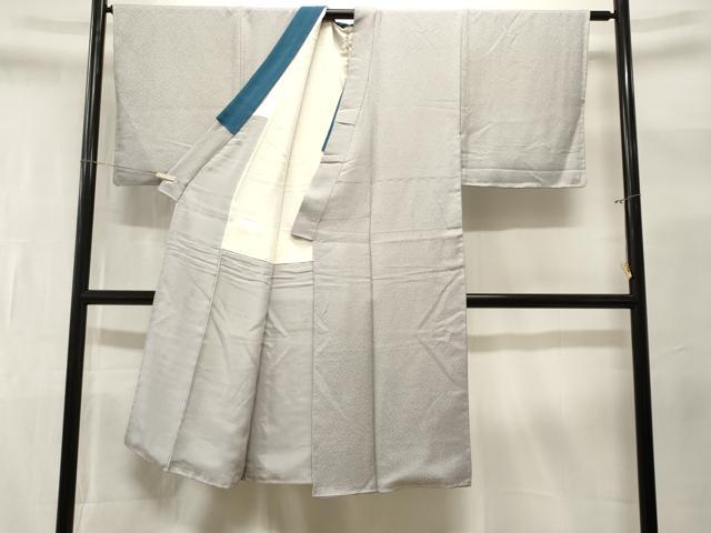 平和屋着物■男性　色無地　霞地紋　白花色　正絹　逸品　CABL3337ev