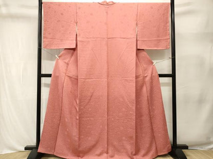 平和屋着物■上質な色無地　辻が花地紋　土器色　正絹　逸品　CABL3338ev