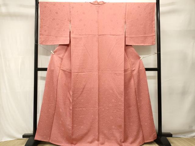 平和屋着物■上質な色無地　辻が花地紋　土器色　正絹　逸品　CABL3338ev