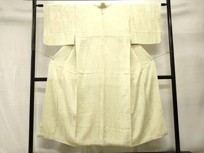 平和屋着物■上質な色無地　笹竹地紋　若菜色　正絹　逸品　CABL3340ev