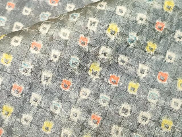 平和屋着物■上質な小紋　総絞り　鹿の子文　正絹　逸品　CABL3342ev