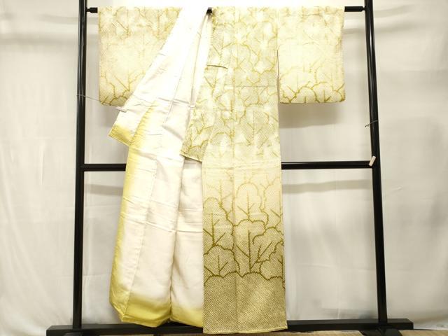 平和屋着物■訪問着　総絞り　樹林文　暈し染め　正絹　逸品　CABL3343ev