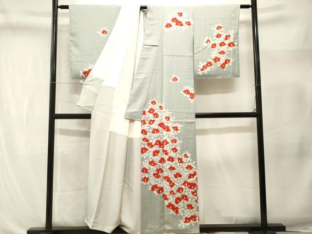 平和屋着物■訪問着　草花文　正絹　逸品　CABL3344ev