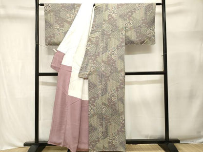 平和屋着物■上質な小紋　切嵌更紗花鳥文　正絹　逸品　CABL3345ev