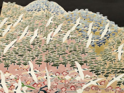 平和屋着物■豪華黒留袖　作家物　浜松飛鶴枝梅楓文　暈し染め　正絹　逸品　CABL3347ev