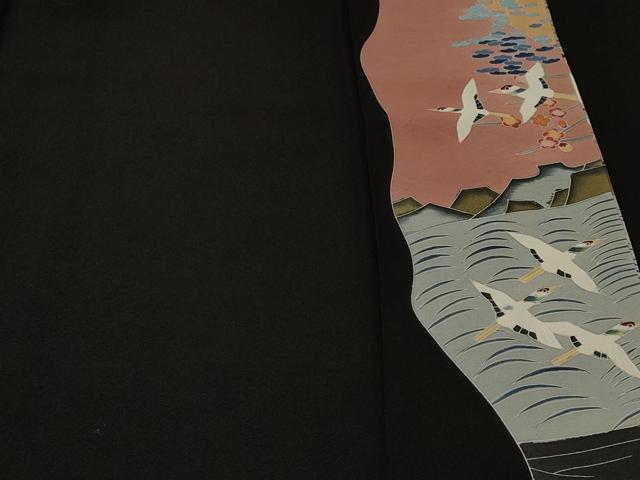 平和屋着物■豪華黒留袖　作家物　浜松飛鶴枝梅楓文　暈し染め　正絹　逸品　CABL3347ev