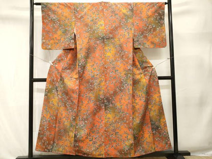 平和屋着物■上質な小紋　更紗枝花文　暈し染め　正絹　逸品　CABL3348ev