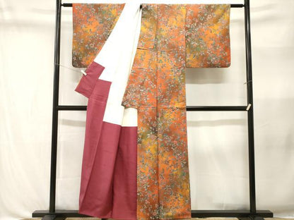 平和屋着物■上質な小紋　更紗枝花文　暈し染め　正絹　逸品　CABL3348ev