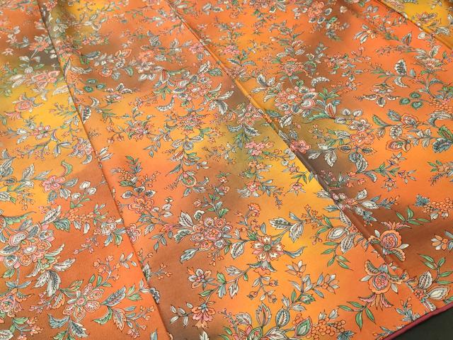 平和屋着物■上質な小紋　更紗枝花文　暈し染め　正絹　逸品　CABL3348ev