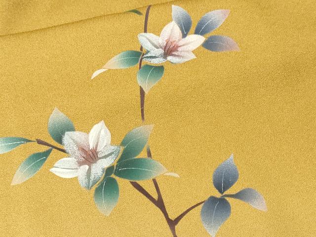 平和屋着物■訪問着　休み鳥枝花文　暈し染め　正絹　逸品　CABL3349ev