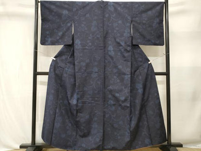 平和屋着物■上質な紬　80亀甲　唐草枝葉文　正絹　逸品　CABL3354ev