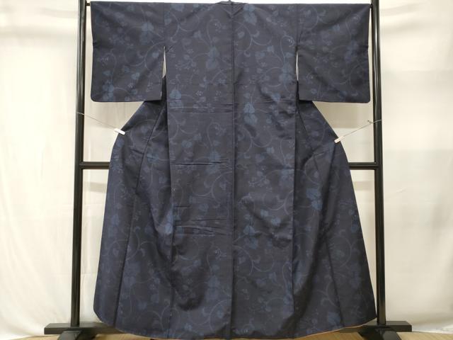 平和屋着物■上質な紬　80亀甲　唐草枝葉文　正絹　逸品　CABL3354ev