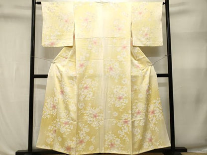 平和屋着物■上質な小紋　草花文　暈し染め　正絹　逸品　CABL3359ev