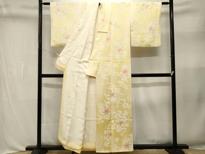 平和屋着物■上質な小紋　草花文　暈し染め　正絹　逸品　CABL3359ev