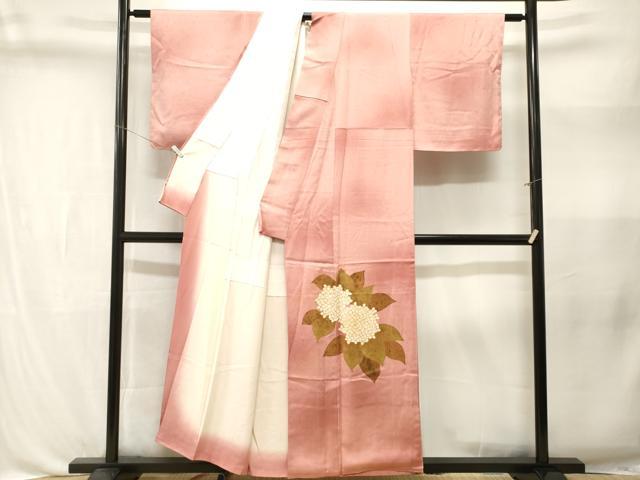 平和屋着物■豪華色留袖　駒刺繍　紫陽花　霞文　暈し染め　金彩　正絹　逸品　CABL3361ev