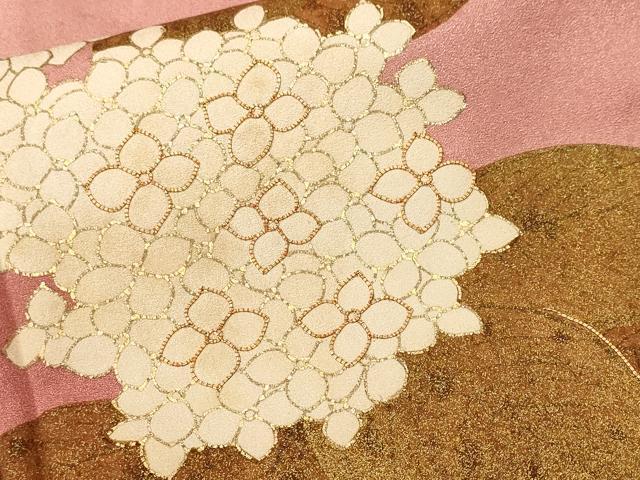 平和屋着物■豪華色留袖　駒刺繍　紫陽花　霞文　暈し染め　金彩　正絹　逸品　CABL3361ev