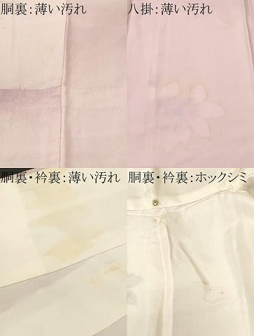 平和屋着物■訪問着　霞舞花文　暈し染め　金彩　正絹　逸品　CABL3366ev
