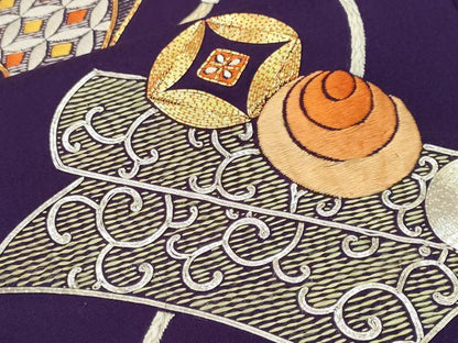 平和屋着物■訪問着　駒刺繍　吉祥絵巻文　打ち出の小槌　正絹　逸品　CABL3369ev