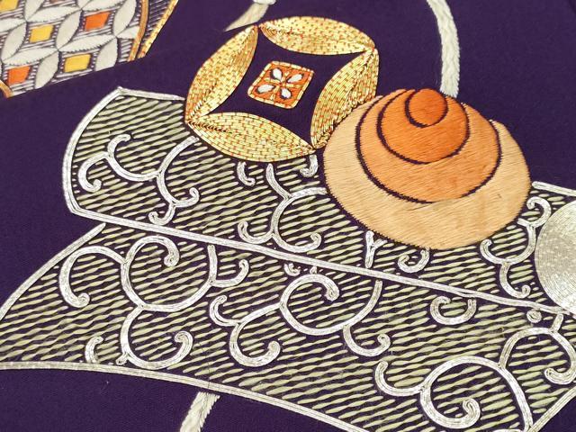 平和屋着物■訪問着　駒刺繍　吉祥絵巻文　打ち出の小槌　正絹　逸品　CABL3369ev