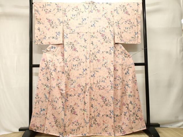 平和屋着物■上質な小紋　枝花文　金彩　正絹　逸品　CABL3372ev
