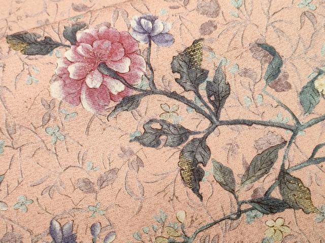 平和屋着物■上質な小紋　枝花文　金彩　正絹　逸品　CABL3372ev