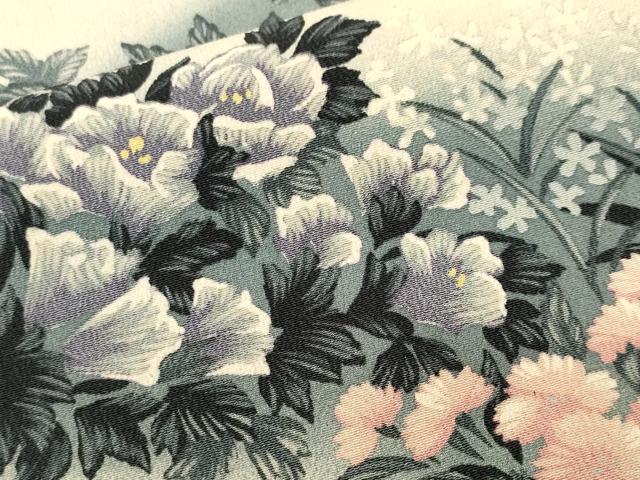 平和屋着物■上質な小紋　草花文　暈し染め　正絹　逸品　CABL3373ev