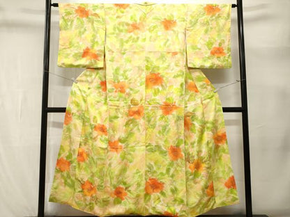 平和屋着物■上質な小紋　草花文　暈し染め　正絹　逸品　CABL3374ev