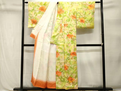 平和屋着物■上質な小紋　草花文　暈し染め　正絹　逸品　CABL3374ev