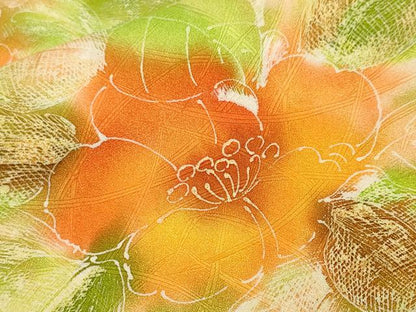平和屋着物■上質な小紋　草花文　暈し染め　正絹　逸品　CABL3374ev