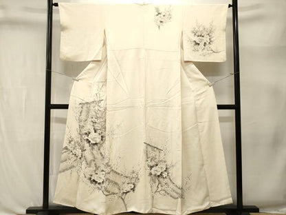 平和屋着物■訪問着　几帳枝花文　正絹　逸品　CABL3376ev