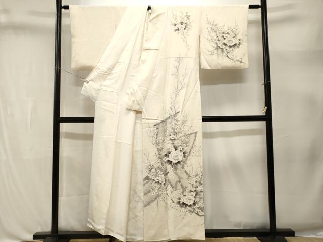 平和屋着物■訪問着　几帳枝花文　正絹　逸品　CABL3376ev