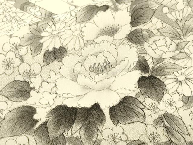 平和屋着物■訪問着　几帳枝花文　正絹　逸品　CABL3376ev
