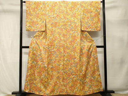 平和屋着物■上質な小紋　枝花文　正絹　逸品　CABL3383ev