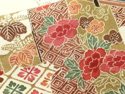 平和屋着物■上質な小紋　雲取り几帳花文　正絹　逸品　CABL3384ev