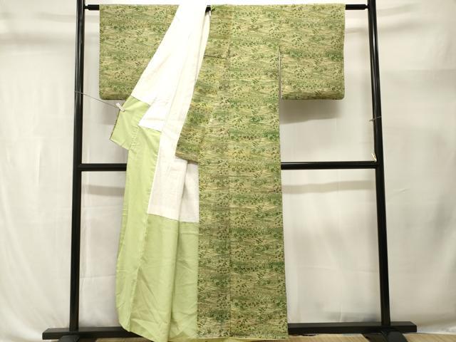 平和屋着物■上質な小紋　型染め　御所解文　正絹　逸品　CABL3386ev