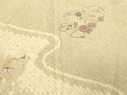 平和屋着物■中国三大刺繍　スワトウ刺繍　訪問着　絞り　道長地紙花文　さが美扱い　正絹　逸品　CABL3387ev